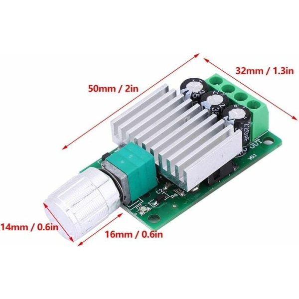 DC 10A PWM moottorin nopeudensäätömoduuli, suuri tehoinen nopeudensäädin säädettävä jännitteensäädin 12-30V jännitteensäädin (PWM nopeudensäädin)