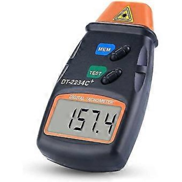 Digitalt omdrejningstæller, kontaktløs omdrejningstæller, LCD digital omdrejningstæller, omdrejningstællerområde 2,5 rpm-99.999 rpm