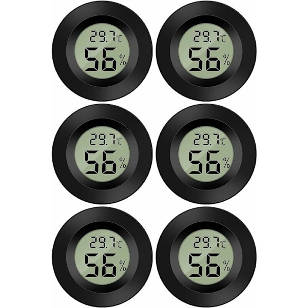 Mini digital LCD-termometer hygrometer temperatur fuktighet -5070℃ 10%99% Rh bärbar termometer termo hygrometer indikator (6 st - B) H