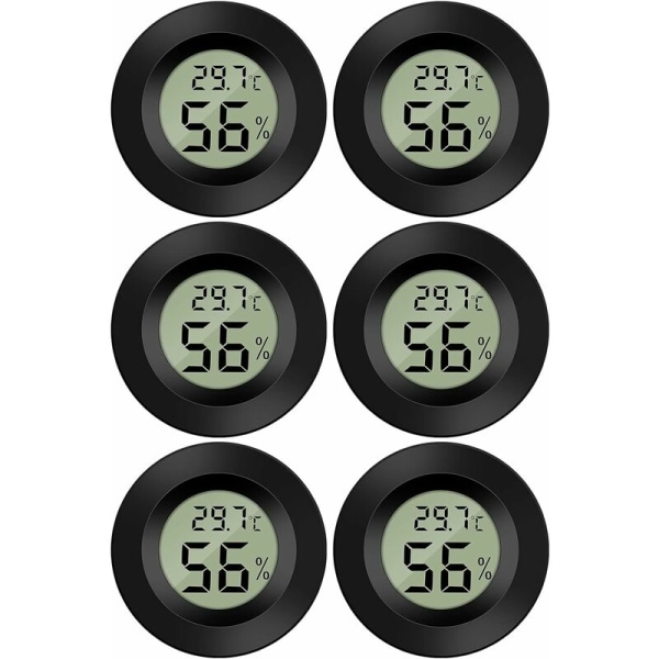 Mini Digital Lcd Thermometer Hygrometer Temperature Humidity -5070℃ 10%99% Rh Portable Thermometer Thermo Hygrometer Indicator (6 Pcs - B)