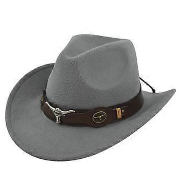 Cowboyhatt Retro Jazzhatt Sølvlenke Ull Topphatt Filthatt Retro Faux Sauhatt Cowboyhatt