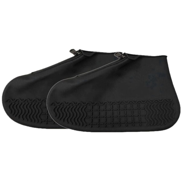 Vandtætte skoovertræk Skoovertræk til regn Silikone Skridsikret Slidstærkt og genanvendeligt skoovertræk Overtrækssko Sort XL