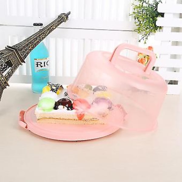 Bærbar Cupcake-beholder Matkonserveringsboks med Håndtak Transparent Kakeboks