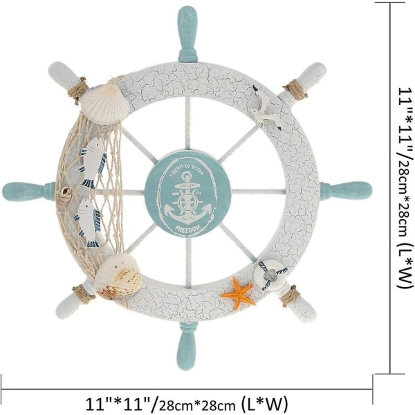 Puinen laivanpyörä, meriveneen ohjauspyörän seinäkoristelu