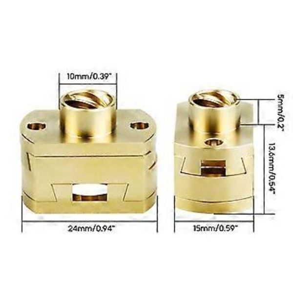 Uppgraderad Oldham-koppling för Ender3 Pro V2/CR10 S4S5 3D-skrivare Del Z-axel T8 8mm ledarskruv Värmebädd Mässingskoppling