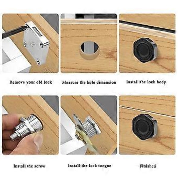 Tuya SmartLife APP Fjärrkontroll Smart Fingeravtrycksskåp Låda Värdeskåp Postlåda Elektriskt Lås Svart L30mm