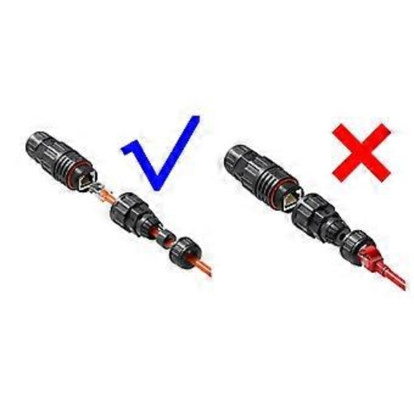 RJ45 Vattentät Kontakt IP68 Ethernet Icke-förstörande Förlängningskontakt