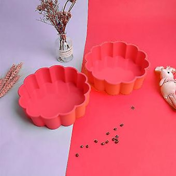 2 stk. Runde Silikone Quiche Forme Kageforme Non-stick Bageforme