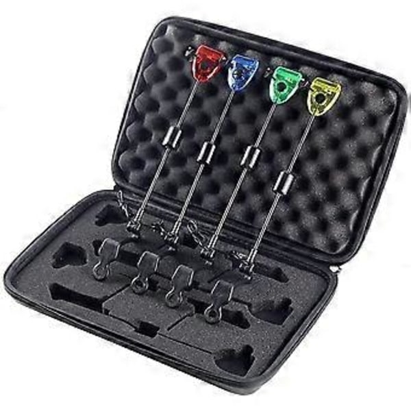 4st Fiskeswingers Set Fiske Bite Alarm Indikatorer LED Belyst Swinger Karpfiske Tillbehör