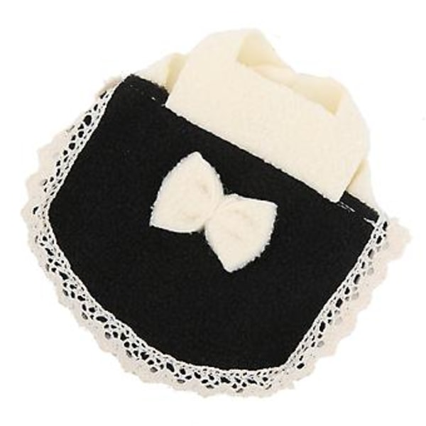 Hamsterdräktskläder med rosett Mjuk fleece Mini Husdjurskläder för Små Djur (Svart L)