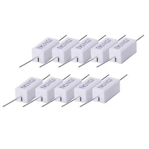 10x Tråd Keramisk Cement Modstand 100 Ohm 5w Watt 5%