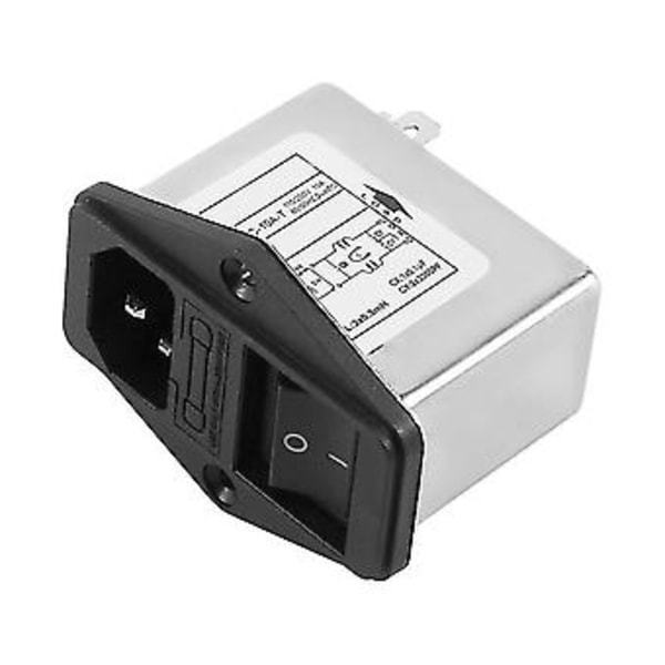 Loddeøje Terminaler Iec 320 C14 Emi Filter + Bådkontakt + Sikringsholder