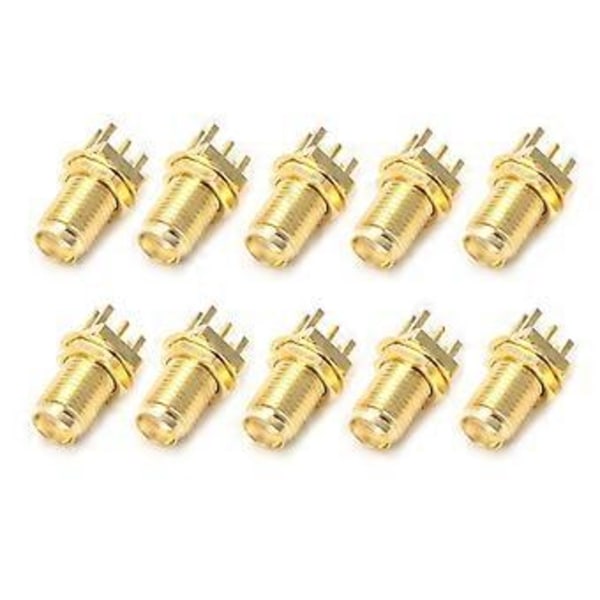 10 st Ändstycke för Launch PCB-montering SMA Hona Jack Rak RF-kontaktadapter