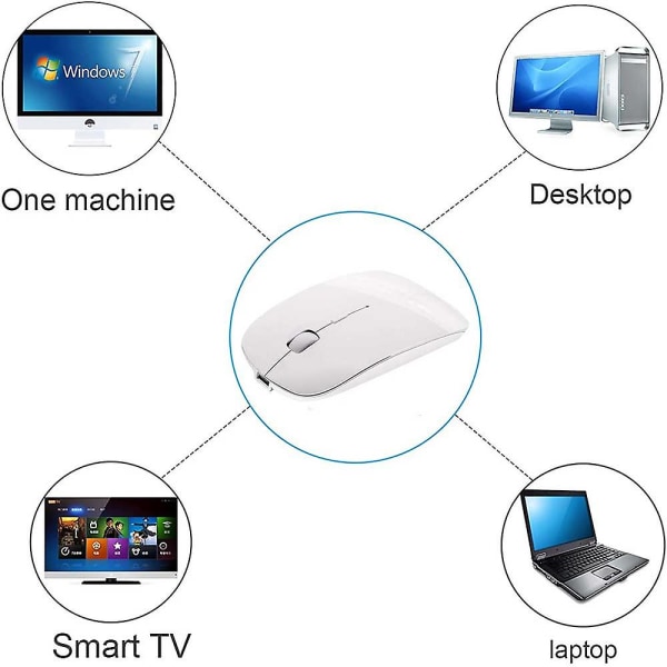 Gjenladbar Bluetooth-mus for Mac bærbar PC trådløs Bluetooth-mus for Windows bærbar PC