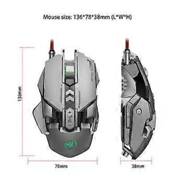 Ergonomisk Kablet Spillmus med Kul Lysende Cursor, Elektroniske Deler for Venner, Folk, PC, Dataspill CF LOL