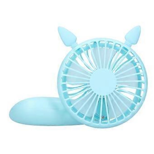 Bærbar Ventilator 180 Graders Rotation Skrivebord USB Genopladelig Elektrisk Mini Køleventilator Blå