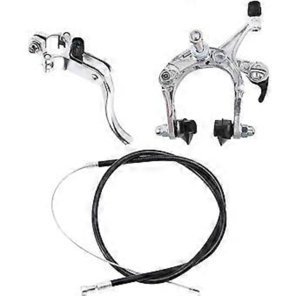 Främre Fixie Landsvägscykel Cruiser Broms Set Cykel Bromskit Cykel Bromsok Bromskit Sidodrag Broms Set För De Flesta Fixie Cyklar Silver