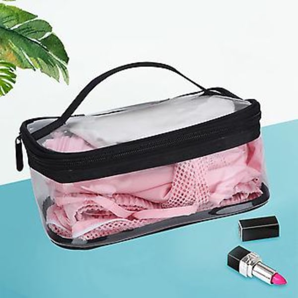Transparent Bärbar Vattentät Kosmetisk Sminkförvaringsorganisatör Rese Toalettväska (22*16*8cm)