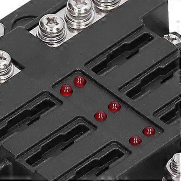 Sikringsblok Bladholder 6 Vejs Vandtæt med LED-indikator til Køretøj Båd