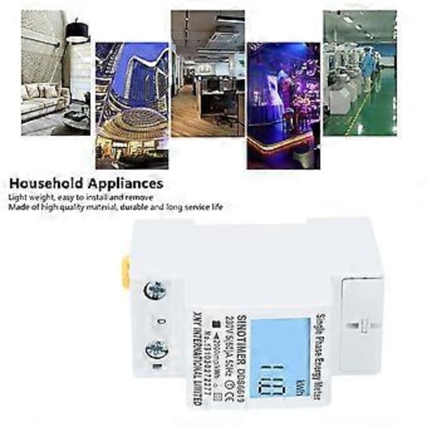 Elektronisk energimätare multifunktionell enfas digital display hushållsapparater
