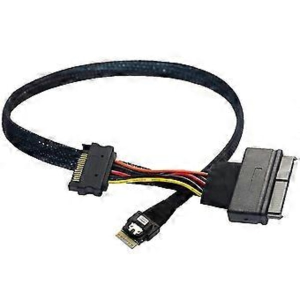 Sff-8643 - Sff 8639 -kaapeli, 12 Gb/s Mini Sas Hd -kaapeli Sisäinen Mini Sas Sff 8643 - U.2 Sff 8639 -kaapeli 15-nastaisella naaraspuolisella Sata-virtaliittimellä