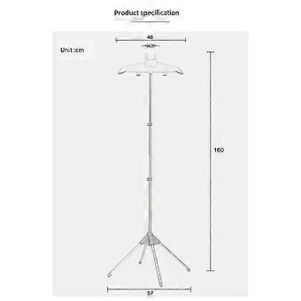 Display Stand Tøjstativ Bøjle Sammenklappeligt Tripod Steamer Stativ Tøj Stryge Hængende Stativ Tørrestativ Sort