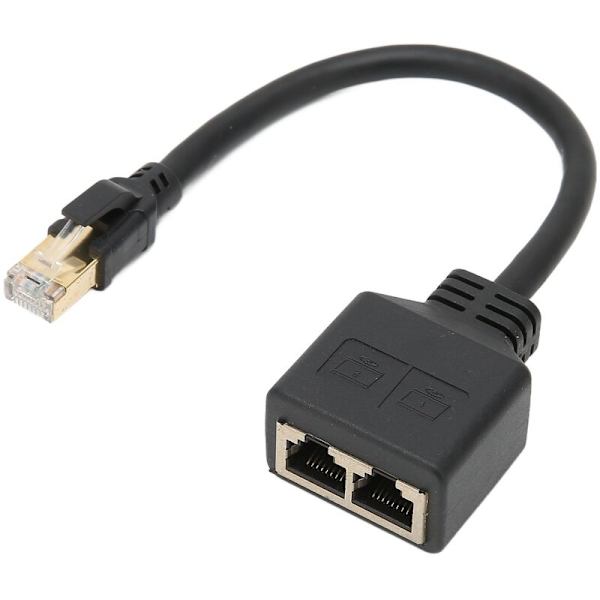 RJ45 Ethernet-adapter 1 til 2 port kabelforlengelse utmerket tilkoblingsoverføring splitteradapter for hjemmekontor