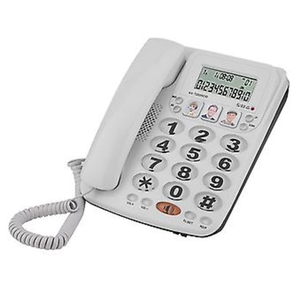 2-linjers trådbunden telefon med högtalartelefon, snabbval och nummerpresentation för hem/kontor