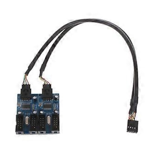 Hovedkort USB 9-pin Udvidelseskabel 1 til 4 Hun Splitter til Computer Kabinet-