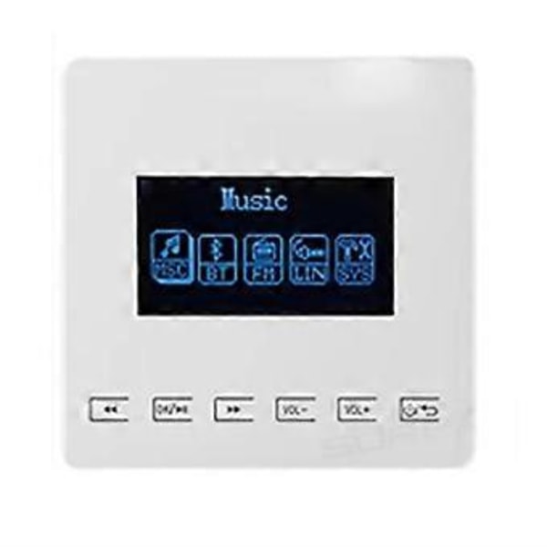 86 Bluetooth Mini Hjemme Bakgrunnsmusikksystem Er Kompatibelt med Veggmontert Forsterker Berøringstast for FM TF Hvit