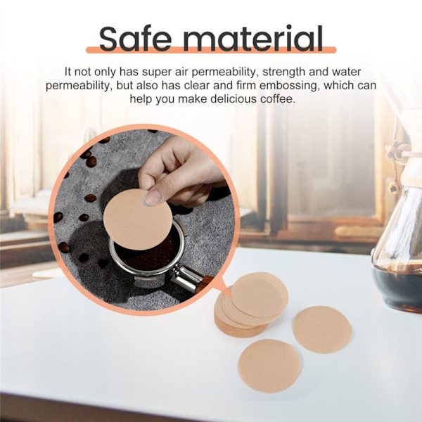 400 st oblekta runda kaffefilterpapper Ersättningsfilterpapper (2,3 tum diameter)