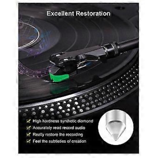 Platespiller Nål for AT-VMN95E Stylus, Elliptisk Platespillernål for AT-LP120X Vinyl Platespiller