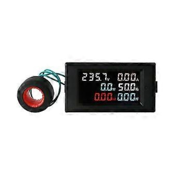 AC200-450V 100A LCD Digital Panel Wattmeter Måler Spænding Voltmeter Strøm Amperemeter Frekvensindikator