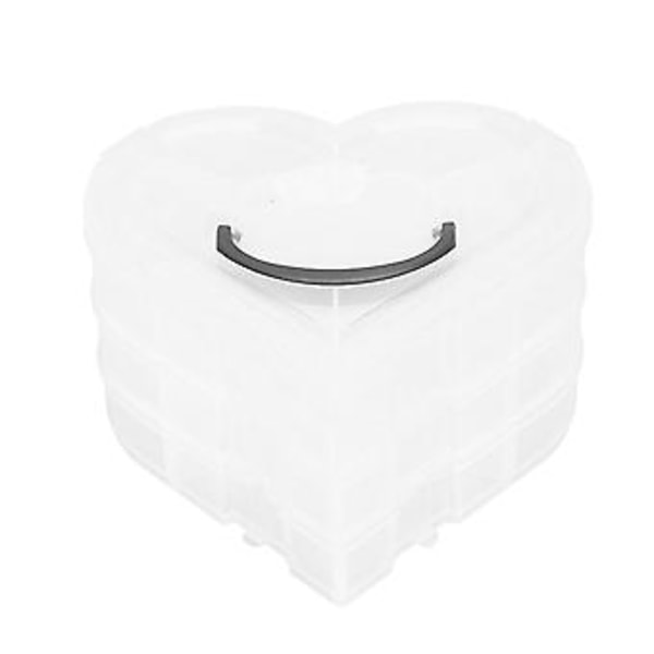 Hjärtformad Klar Smyckesförvaring Organizer Plast DIY Förvaringslåda Smyckeskonst Förvaringsbehållare