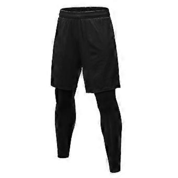 Herre 2-i-1 Løbeshorts Kompressionsbukser Sportsleggings Åndbare Hurtigtørrende Tights