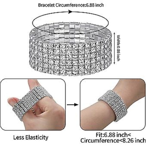 Brude Krystal Rhinestone Smykkesæt Halskæde Armbånd Hoop Øreringe Til Bryllupsfest (d-4)