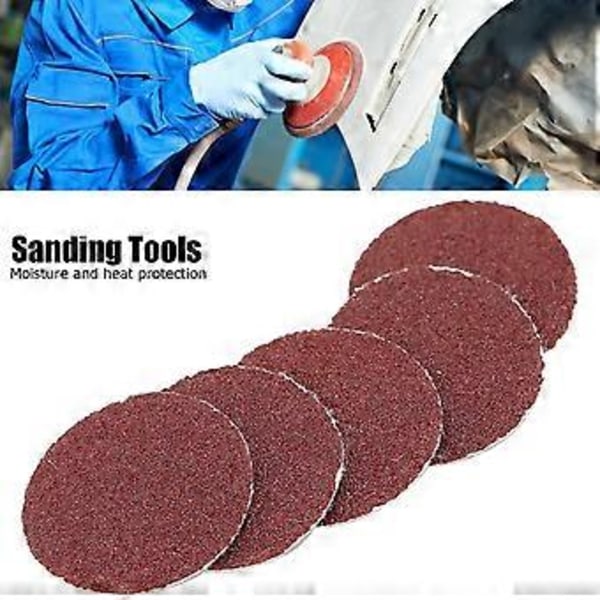 200 st Röda Slippapper Skivor 1 tum 25 mm Baksida Flockning Fukt Värmeskydd Slipverktyg för Bilpolering 400#