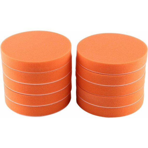 Bilsvamp för polering, 10 st/förpackning 6 (150 mm) svamp poleringspoleringsvaxningspad kit verktyg för bilpoleringsdyna orange poleringspad