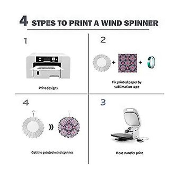 2-pack 8 Tum Sublimerings Spinner Ämnen 3D Spinners Hängande Spinners För Utomhusbruk