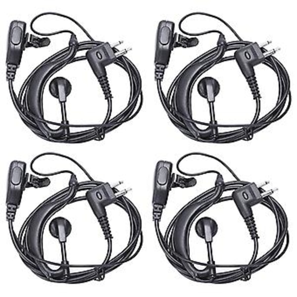 4x 2-pin Ptt Phs Ørepropp For Gp88 Gp68 Gp300 Gp88s Gp3688 Gp3188 Dep450 Ep450 Walkie Talkie