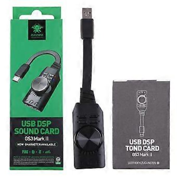 7.1 Kanal Surround 3D Ljudadapter 3.5mm USB Externt Ljudkort DAC Utgång