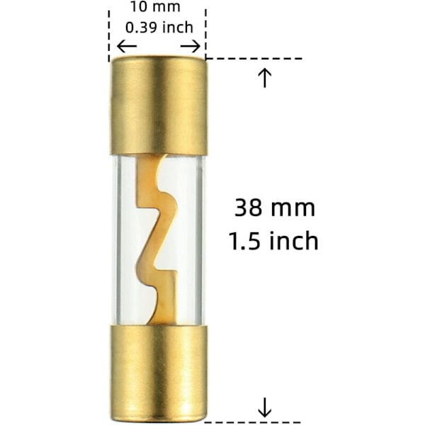 1 x guldpläterad AGU-säkringshållare och 2 x 40A guldpläterade AGU-glasrörssäkringar för bilsäkerhetsskydd för ljudsystem (40A)