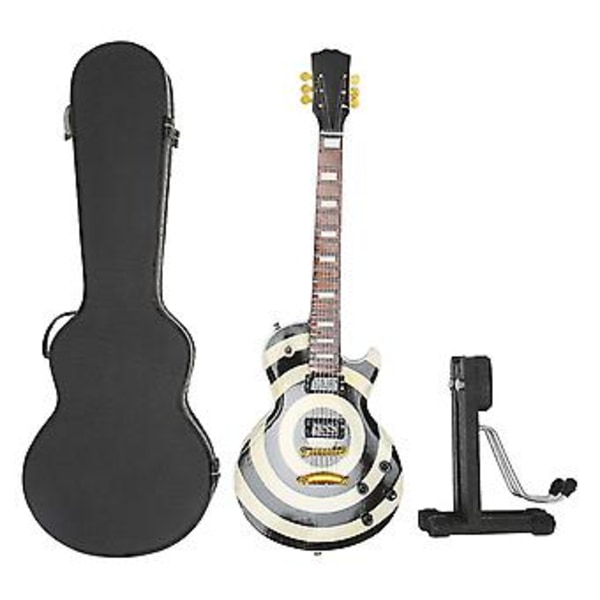 Innovativ Miniatur Guitar Model: Sort Hvid Cirkel Design til Samling & Gaver