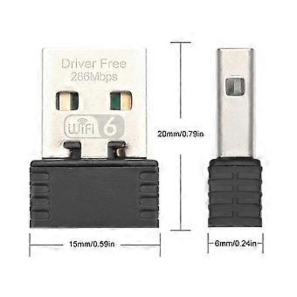 10 stk. USB WiFi-adapter Trådløst nettverkskort Lan-kort 2,4 GHz Driverfri WiFi6-mottaker 802.11ax for PC Bærbar PC Win 7 8 10 11
