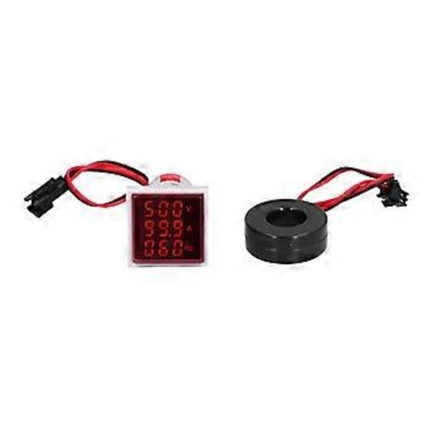 Digital LED Indikatorlampa Fyrkantig 3-Display Signal LED-Lampa 60-500V AC 0-100A ST17VAH Röd