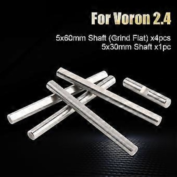 Voron 2.4 Rörelsedelar 4 Långa+1 Kort Lagerstål Stång D Typ Axel Slipad Platt Linjär Skena Rund Längd 30mm 60mm