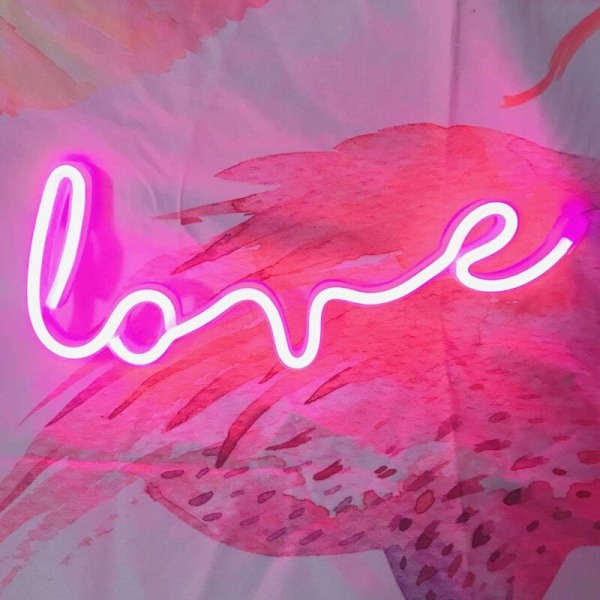 Neon Art Love Skilte Lys LED Kærlighed Børn Gave-Dekorativ Marquee Skilt til Væg Værelse Bryllup Fest Bar Pub Hotel Strand Rekreativ (Pink)