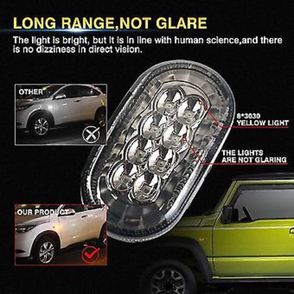 Gule LED Sideblinklys til Jimny Jb74 Jb64 2018- Udskiftning af Blinklysindikator, Smo