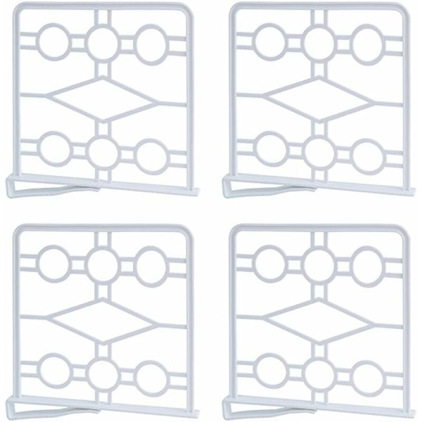 4 stk. skillevægshyldedelere, skillevæg i plast, praktiske hyldedelere, skabsskillerum, hyldedelere med klips