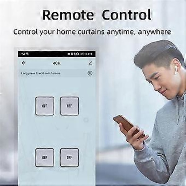 Älykäs WiFi-relekytkinmoduulisarja, Inching Self-Locking Interlocking -moduuli 1-tie AC85-250V kotelolla ja kaukosäätimellä